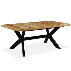 Galleria Design Dining Table Solid Mango Wood and Steel Cross 180 cm