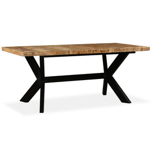 Galleria Design Dining Table Solid Mango Wood and Steel Cross 180 cm