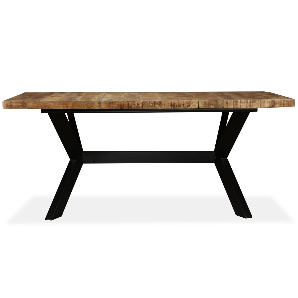 Galleria Design Dining Table Solid Mango Wood and Steel Cross 180 cm