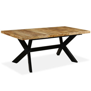 Galleria Design Dining Table Solid Mango Wood and Steel Cross 180 cm