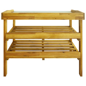 Galleria Design Potting Bench with 2 Shelves Solid Acacia Wood and Zinc