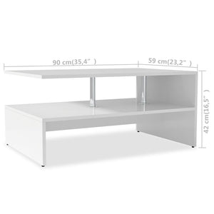 Galleria Design Coffee Table Engineered Wood 90x59x42 cm White