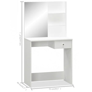 Galleria Design Dressing Table Engineered Wood 75x40x141 cm White