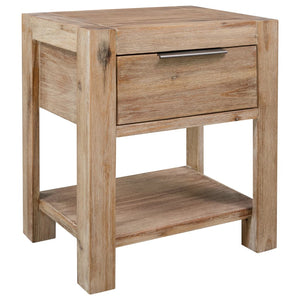 Galleria Design Nightstand with Drawer 40x30x48 cm Solid Acacia Wood