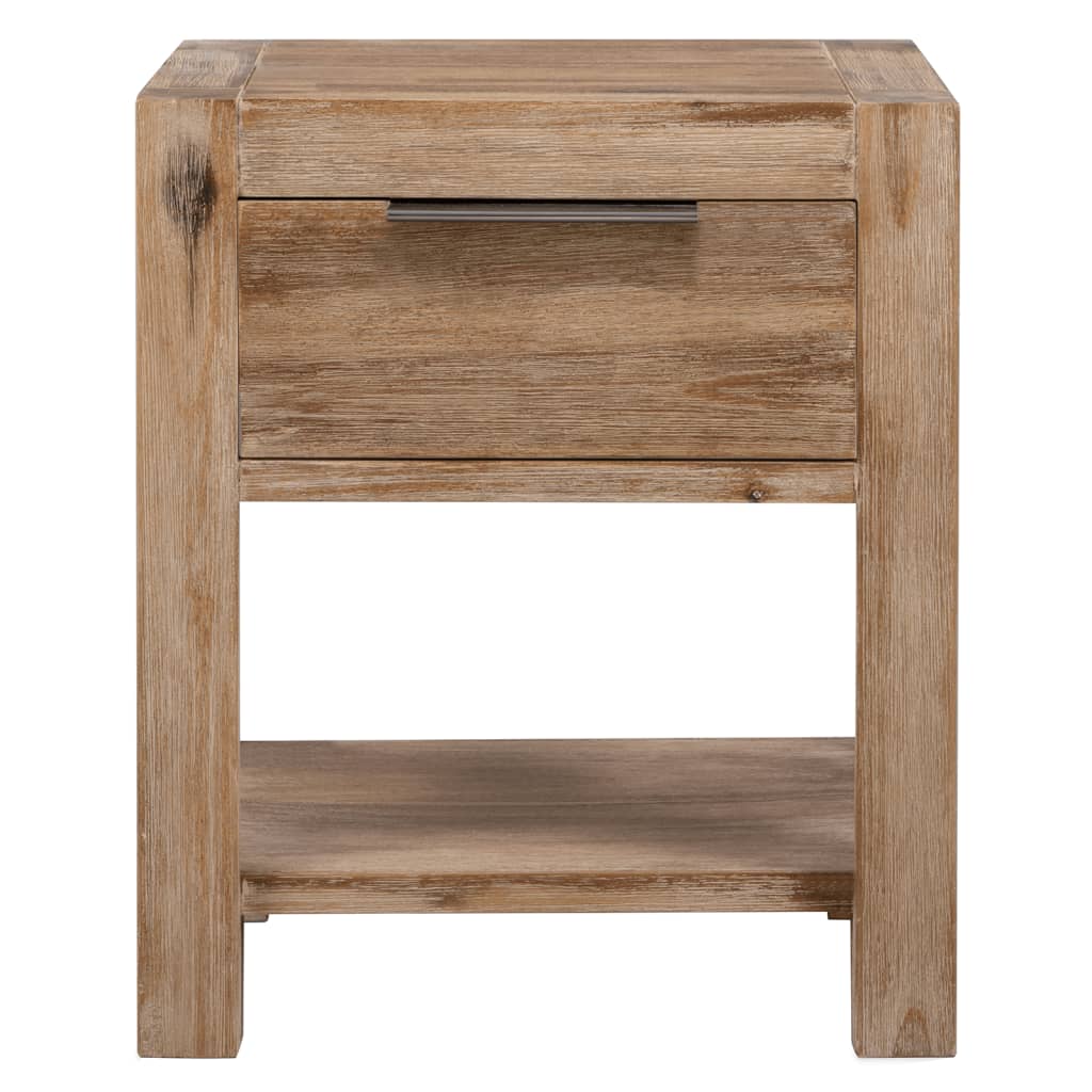 Galleria Design Nightstand with Drawer 40x30x48 cm Solid Acacia Wood