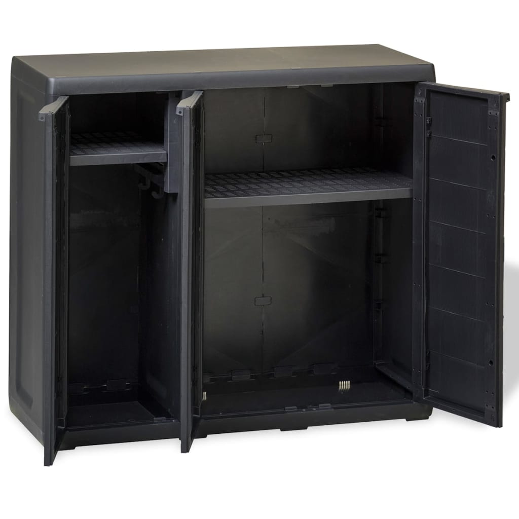 Galleria Design Garden Storage Cabinet with 2 Shelves Black