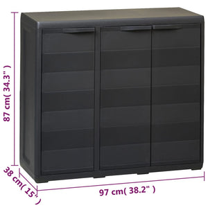 Galleria Design Garden Storage Cabinet with 2 Shelves Black