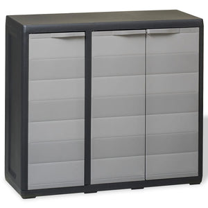 Galleria Design Garden Storage Cabinet with 2 Shelves Black and Grey