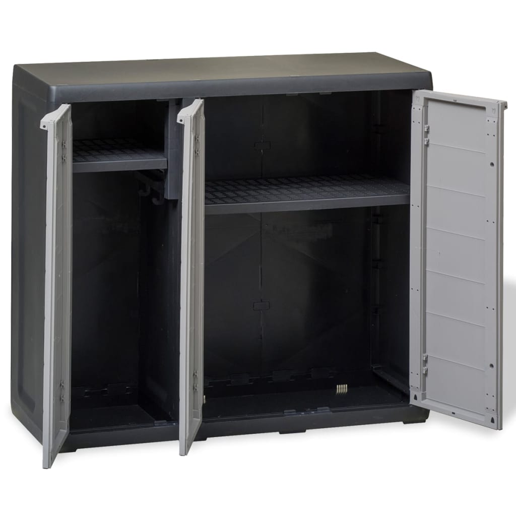 Galleria Design Garden Storage Cabinet with 2 Shelves Black and Grey