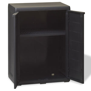 Galleria Design Garden Storage Cabinet with 1 Shelf Black