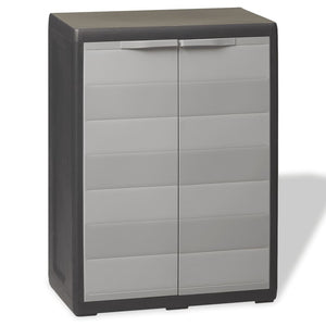 Galleria Design Garden Storage Cabinet with 1 Shelf Black and Grey