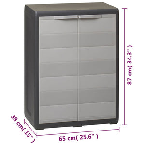 Galleria Design Garden Storage Cabinet with 1 Shelf Black and Grey