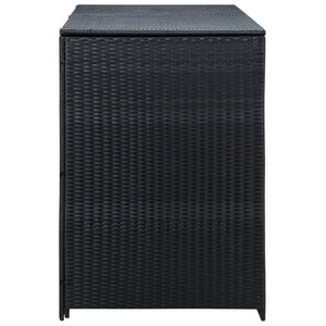 Galleria Design Double Wheelie Bin Shed Poly Rattan Black 148x80x111 cm