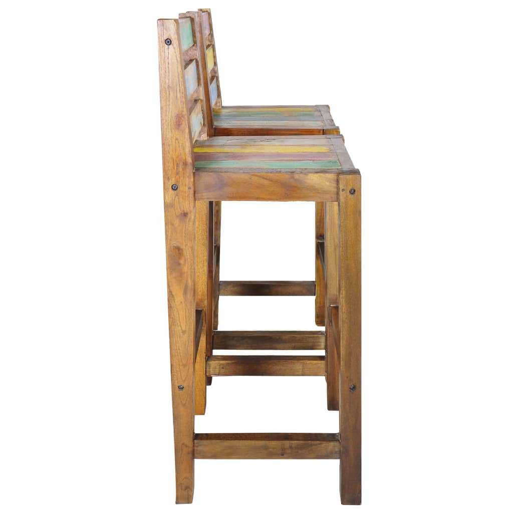 Galleria Design Bar Stools 2 pcs Solid Reclaimed Wood