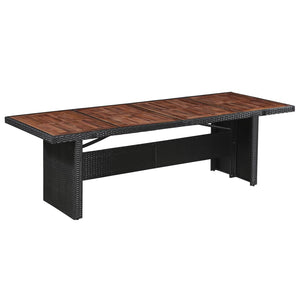 Galleria Design Garden Table 240x90x74 cm Poly Rattan and Solid Acacia Wood