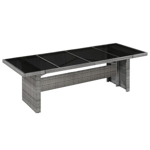 Galleria Design Garden Table 240x90x74 cm Poly Rattan and Glass