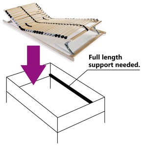 Galleria Design Slatted Bed Base without Mattress with 28 Slats 7 Zones 90x200 cm