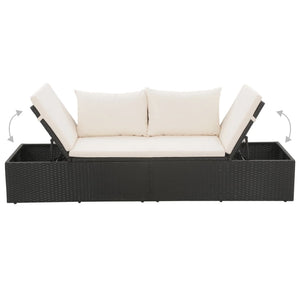 Galleria Design Garden Bed Black 195x60 cm Poly Rattan