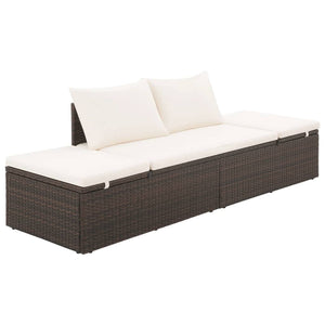 Galleria Design Garden Bed Brown 195x60 cm Poly Rattan