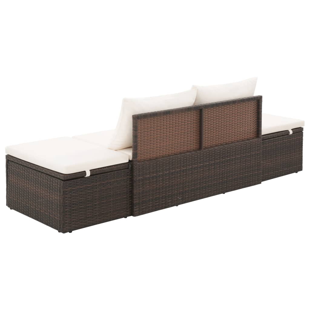 Galleria Design Garden Bed Brown 195x60 cm Poly Rattan