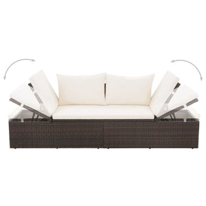 Galleria Design Garden Bed Brown 195x60 cm Poly Rattan