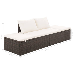 Galleria Design Garden Bed Brown 195x60 cm Poly Rattan