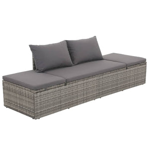 Galleria Design Garden Bed Grey 195x60 cm Poly Rattan