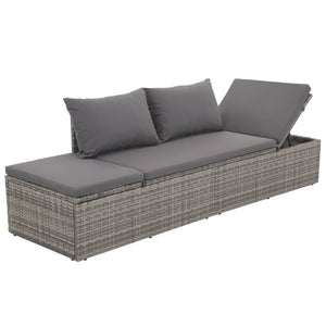 Galleria Design Garden Bed Grey 195x60 cm Poly Rattan