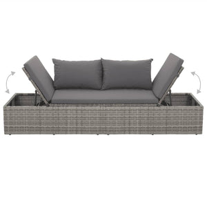 Galleria Design Garden Bed Grey 195x60 cm Poly Rattan