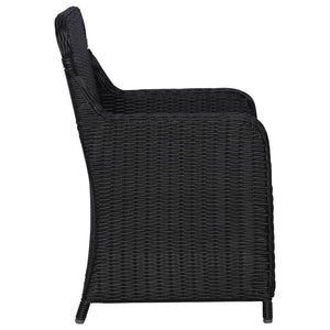 Galleria Design Outdoor Chairs with Cushions 2 pcs Poly Rattan Black