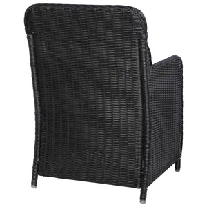 Galleria Design Outdoor Chairs with Cushions 2 pcs Poly Rattan Black