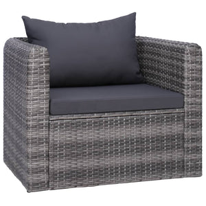 Galleria Design 6 Piece Garden Sofa Set with Cushions & Pillows Poly Rattan Grey