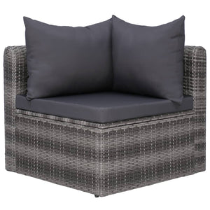 Galleria Design 6 Piece Garden Sofa Set with Cushions & Pillows Poly Rattan Grey