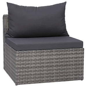 Galleria Design 6 Piece Garden Sofa Set with Cushions & Pillows Poly Rattan Grey