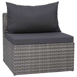 Galleria Design 5 Piece Garden Sofa Set with Cushions & Pillows Poly Rattan Grey