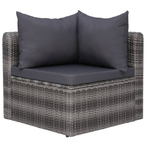 Galleria Design 3 Piece Garden Sofa Set with Cushions Grey Poly Rattan