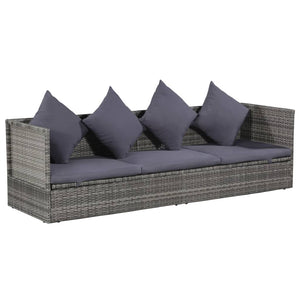 Galleria Design Garden Bed Grey 200x60 cm Poly Rattan