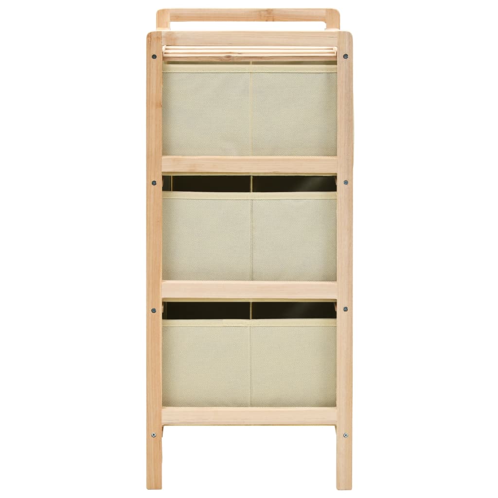 Galleria Design Storage Rack with 3 Nonwoven Baskets Cedar Wood Beige