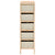 Galleria Design Storage Rack with 5 Fabric Baskets Cedar Wood Beige