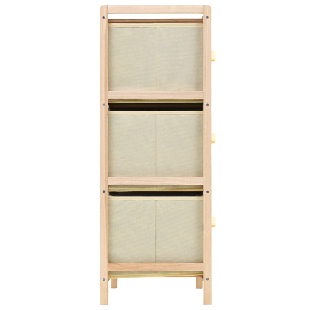 Galleria Design Storage Rack with 6 Fabric Baskets Cedar Wood Beige