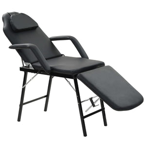 Galleria Design Portable Facial Treatment Chair Faux Leather 185x78x76 cm Black