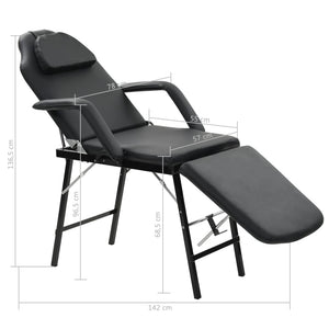 Galleria Design Portable Facial Treatment Chair Faux Leather 185x78x76 cm Black