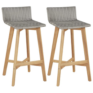 Galleria Design Bar Chairs 2 pcs Solid Acacia Wood