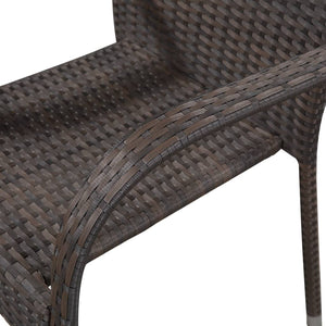 Galleria Design Stackable Outdoor Chairs 2 pcs Poly Rattan Brown