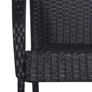 Galleria Design Stackable Outdoor Chairs 2 pcs Poly Rattan Black