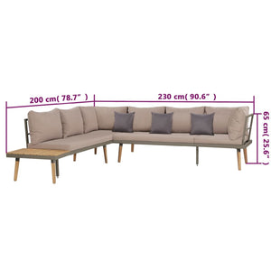 Galleria Design 4 Piece Garden Lounge Set with Cushions Solid Acacia Wood Brown