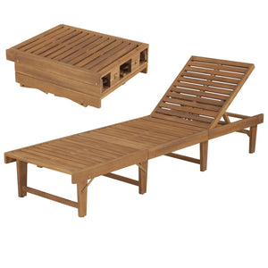 Galleria Design Folding Sun Lounger Solid Acacia Wood