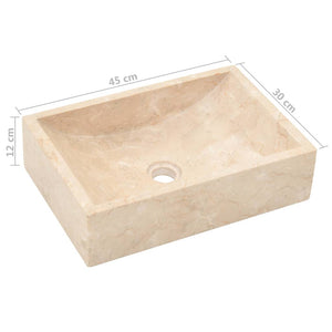 Galleria Design Sink 45x30x12 cm Marble High Gloss Cream