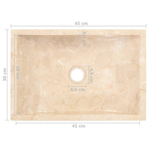 Galleria Design Sink 45x30x12 cm Marble High Gloss Cream