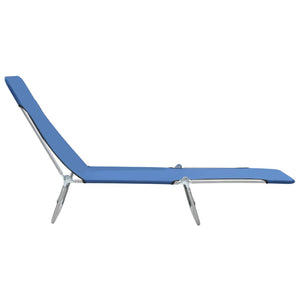 Galleria Design Folding Sun Loungers 2 pcs Steel and Fabric Blue